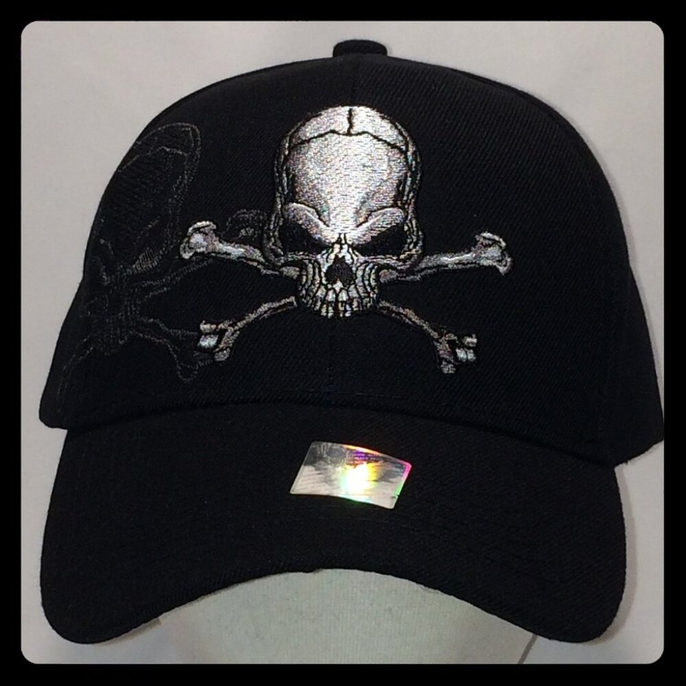 Skull and Crossbones Dad Hat Black T118 ZJN8013
